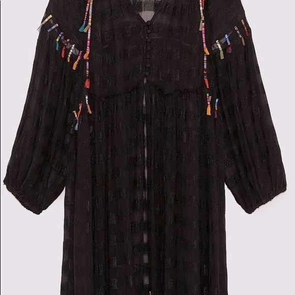 Adorable black long light jacket or coverup - Picture 2 of 3